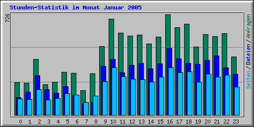 Stunden-Statistik im Monat Januar 2005